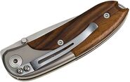 Lionsteel MINI Santos wood handle and titanium Bolster, D2 blade, with clip 8200 ST - KNIFESTOCK