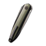 WE Black Void Opus Knife Black Titanium Handle With Green G10 Inlay Stonewashed CPM-20CV Blade Flat  - KNIFESTOCK