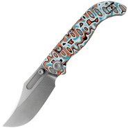 Vosteed Naga S35VN Stonewash  Canyon Current Bamboo Micarta A3908 - KNIFESTOCK