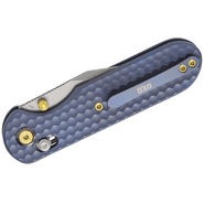 GEO Knife Ethereal Cutter SW M390 Blade SWBlue Ti - KNIFESTOCK