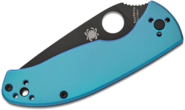 Spyderco C122TIBLBKP TENACIOUS BLUE TI BLACK PLAINEDGE - KNIFESTOCK