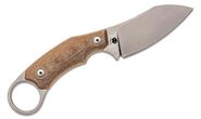 Lionsteel Fixed Blade M390 stone washed, Solid Natural CANVAS handle, leather sheath, Skinner H1 CVN - KNIFESTOCK