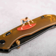 Vosteed Marten 154CM Black Stonewash Amber PEI A1607 - KNIFESTOCK