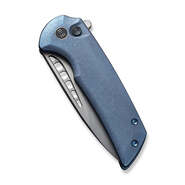 We Mini Malice Blue Titanium Handle Silver Bead Blasted CPM 20CV BLADE WE054BL-3 - KNIFESTOCK