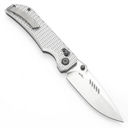TENABLE KNIVES Eaglestrike Stonewashed Nitro-V 0.118&quot; / 3.0mm Silver Anodized Aluminum T1095V4 - KNIFESTOCK