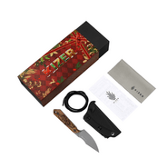 Kizer Mini Harpoon, KNFS Exclusive, Limited Edition 300pcs, Mkuruti Wood, Stonewashed Nitro-V - KNIFESTOCK