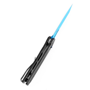 TENABLE KNIVES Shard Blue Coated 14C28N 0.14&quot; / 3.5mm Black Aluminum with diamond pattern T1006V2 - KNIFESTOCK