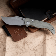 Vosteed Naga S35VN Stonewash Green Norplex UltreX™ Micarta A3902 - KNIFESTOCK