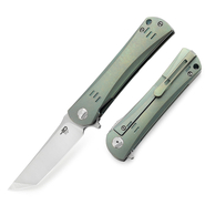 Bestech KENDO S35VN, Stonewash+Satin, Titanium, Green BT1903E - KNIFESTOCK