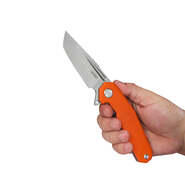 KUBEY Carve Liner Lock Folding Knife Orange G10 Handle KB237I - KNIFESTOCK