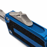 Microtech SCARAB II GEN III D/E STONEWASH PART SERRATE BLUE 1280-11BL - KNIFESTOCK