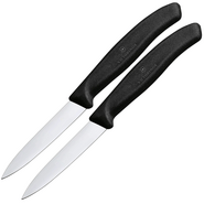 Victorinox Nôž na ovocie/zeleninu 2ks, 8cm, hladká čepeľ, čierny 6.7603.2 - KNIFESTOCK