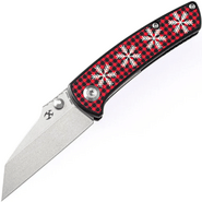 Kansept Little Main Street 154CM Plaid Red and Black G10 with Snowflake Print T2015AC - KNIFESTOCK