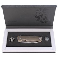 Lionsteel Solid Titanium knife, RotoBlock, M390 BRONZE  with FLIPPER ROK B - KNIFESTOCK