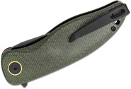 Petrified Fish PFP06 Simum Black Stonewash K110 Green Micarta PFP06GRMDW - KNIFESTOCK