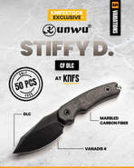 Kunwu STIFFY D. KNFS Limited Edition 50pcs VANADIS 4 DLC + Marble Carbon Fiber - KNIFESTOCK