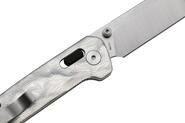 QPS Penguin Glyde 14C28N, finitura a due toni stonewash - satinata, Manico: G10 con alluminio - KNIFESTOCK