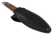 MKM MAKRO 1 – M390 SATIN DROP POINT Fixed bld, SANTOS WOOD hdl, +POCKET LEATHER SHEATH MK MA01-S - KNIFESTOCK