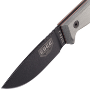 ESEE Knives Model 3 musta terä, harmaa kahva tupella + klipsi - KNIFESTOCK
