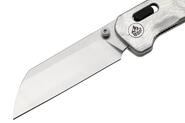 QPS Penguin Glyde 14C28N, finitura a due toni stonewash - satinata, Manico: G10 con alluminio - KNIFESTOCK