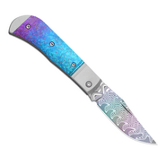 Kizer Trestle Rainb.DAM &amp; Crystallized Titanium - KNIFESTOCK