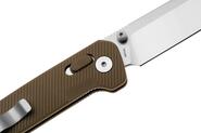 QPS Penguin Glyde 14C28N, finitura a 2 toni stonewash - satinata, Manico: Khaki FRN QS1 - KNIFESTOCK