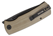 Petrified Fish PFP01 Beluga Black Stonewash K110 Khaki Micarta PFP01KAMW - KNIFESTOCK