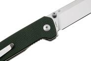 QPS Penguin V2 D2, finitura a 2 toni stonewash - satinata, Manico: Micarta verde QS130V - KNIFESTOCK