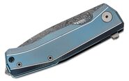 Lionsteel Folding knife Damascus Scrambled blade, BLUE Titanium handle and clip MT01D BL - KNIFESTOCK