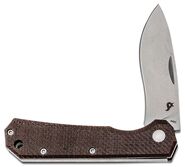 BLACK FOX Ciol Folding Knife, 440C Blade, Micarta Handles, Leather Pouch, BF-748 MIB - KNIFESTOCK