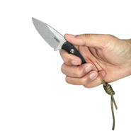 Kubey Bloom Fixed Blade Knife Black Coarse Micarta Handle 2.60&quot; Beadblast 14C28N Blade KU411A - KNIFESTOCK
