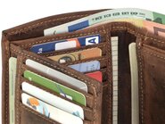 GreenBurry Leather wallet 13x9cm &quot;Vintage&quot; antique brown 1772A-25 - KNIFESTOCK