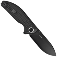 Black Fox acutus Folding Knife, Black Bld Stainless Steel D2, Black G10 Handle - Ceramic Ball -Beari - KNIFESTOCK