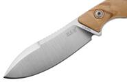 MKM POCKET TANGO 1 – MAGNACUT MUK Satin Fixed bld, OLIVE WOOD hdl, +POCKET LEATH - KNIFESTOCK