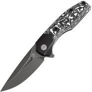 Kansept Cassowary Grey TiCn S35VN Black Titanium Handles with Black/White Carbon Fiber K2065B2 - KNIFESTOCK