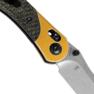 Kizer Clutch Lock Mini Mystic Paul Munko Nitro-V Aluminium+Burlap Micarta V3636A2 - KNIFESTOCK