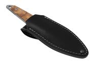 MKM MAKRO 1 – M390 SATIN DROP POINT Fixed bld, OLIVE WOOD hdl, +POCKET LEATHER SHEATH MK MA01-O - KNIFESTOCK