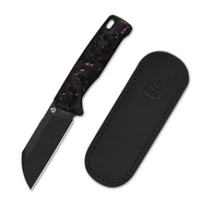 QSP Knife Baby Penguin  14C28N, black stonewash,  Purple shredded CF QS130BP-E2 - KNIFESTOCK