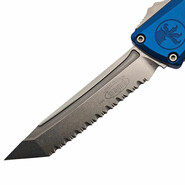 Microtech Combat Troodon® T/E Gen III Син Каменно Измиване Пълно Назъбено 1144-12BL - KNIFESTOCK