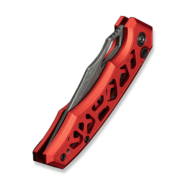 Civivi Anaaki Skeletonized Red Aluminum HandleDamascus BladeButton Lock - KNIFESTOCK