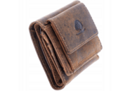 GreenBurry Small leather wallet 10x8cm with coin pocket &quot;Vintage&quot; antique brown - KNIFESTOCK
