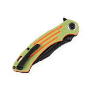 Kansept Pretatout Black Stonewashed 154CM Green and Orange G10 T1032T2 - KNIFESTOCK