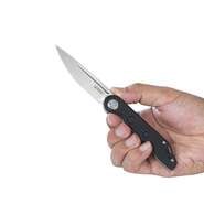 KUBEY Mizo Liner Lock Front Flipper Zavírací Nůž Černá Rukojeť G10 KU2101A - KNIFESTOCK