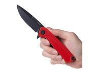 ANV Knives ANVZ100-025 Z100 Sleipner DLC Black Plain Edge Liner Lock G10 Red - KNIFESTOCK