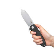 KUBEY Master Chief Folding Knife, AUS-10 Blade, Black Micarta Handle KU358H - KNIFESTOCK