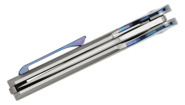 Bestech SUPERNOVA M390, Vertical Satin+flat satin, Titanium+Zirconium Timascus bolster, Grey BT2111D - KNIFESTOCK