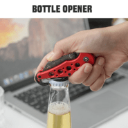 CIVIVI Red Aluminum HandleWith S/S Carabiner And Bottle OpenerDamascus BladeB - KNIFESTOCK