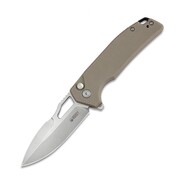 KUBEY RDF Pocket Knife with Button Lock, Tan G-10 Handle KU316D - KNIFESTOCK