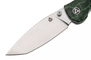 QSP Knife Turtle Punk, Liner lock, 14C28N stonewashed, Black/Green G10 QS158-C1 - KNIFESTOCK