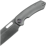 Kunwu Primo Satin VANCRON TC4 Titanium Beadblast Grey handle K710T-1A - KNIFESTOCK